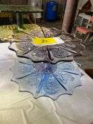 8 Vintage L.E. Smith Pressed Glass Pedestal Dishes- Assorted Colors & Styles