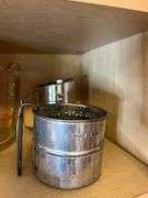 7 Mugs, 2 Sifters, 3 Measuring Cups & Pyrex Glassware