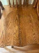 2 Solid Oak Pressed Back Swivel Barstools- 3'4" to seat bottom, 2' seat height