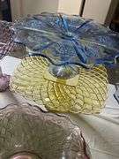 Lot of Vintage L.E. Smith Pressed Glass Dessert Pedestal Dishes – Assorted Colors & Styles