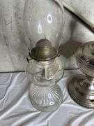 1920s Aladdin #11 Kerosene Lamp, Red Glass Barn Lamp, Mid-Century Ribbed Base Oil Lamp