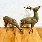 4 Brass Reindeer Figurines