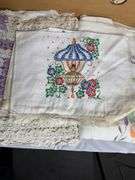 Box of Linens- pillow, florals, patriotic & more