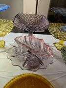 Lot of Vintage L.E. Smith Pressed Glass Dessert Pedestal Dishes – Assorted Colors & Styles
