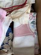 Vintage Linens & Handiwork- kitchen, chicks & lilies