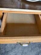 2-Door Cabinet on Castors with Wooden Plank Top