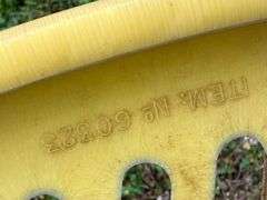Pair of HIGHLY COLLECTIBLE Vintage Fabiano & Panzini Yellow Scoop Patio Chairs- Made in Canada