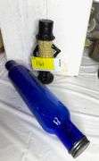 Cast Iron Planters Peanut Bank, Bodecker & Sons Cobalt Blue Glass Roller