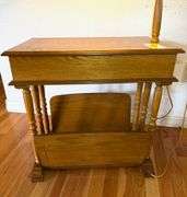 Wooden Side Table Lamp