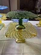 8 Vintage L.E. Smith Pressed Glass Pedestal Dishes- Assorted Colors & Styles