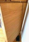 Amish Made Oak Curved Front China Cabinet with Carved Lion Details contents not included
