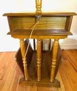 Wooden Side Table Lamp