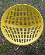 Pair of HIGHLY COLLECTIBLE Vintage Fabiano & Panzini Yellow Scoop Patio Chairs- Made in Canada