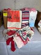 Box of Linens- Aprons & more