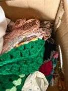 Box of Linens- Aprons & more