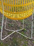 Pair of HIGHLY COLLECTIBLE Vintage Fabiano & Panzini Yellow Scoop Patio Chairs- Made in Canada