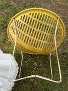 Pair of HIGHLY COLLECTIBLE Vintage Fabiano & Panzini Yellow Scoop Patio Chairs- Made in Canada