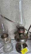 1920s Aladdin #11 Kerosene Lamp, Red Glass Barn Lamp, Mid-Century Ribbed Base Oil Lamp