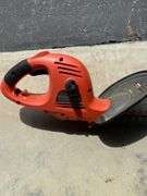 2 Blowers (electric works, gas untested), 2 Hedge Trimmers (1 works, 1 untested)
