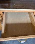 2-Door Cabinet on Castors with Wooden Plank Top