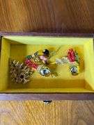 Blue Bird Clock & Jewelry Box, Assorted Holiday Jewelry, Copper Bracelet & More!