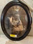 Antique Framed Baby with Doll