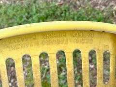 Pair of HIGHLY COLLECTIBLE Vintage Fabiano & Panzini Yellow Scoop Patio Chairs- Made in Canada