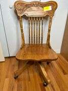 Wooden Swivel Office Chair
