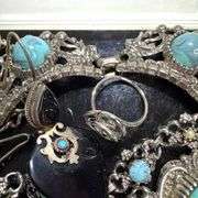 Jewelry including matching sets, black earrings marked 925 silver