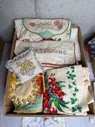 Vintage Linens & Handiwork- kitchen, chicks & lilies
