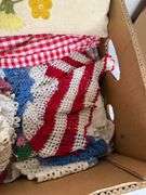 Box of Linens- pillow, florals, patriotic & more