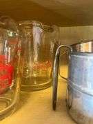 7 Mugs, 2 Sifters, 3 Measuring Cups & Pyrex Glassware