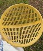 Pair of HIGHLY COLLECTIBLE Vintage Fabiano & Panzini Yellow Scoop Patio Chairs- Made in Canada