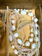 Vintage Jewelry Box w/ Jewelry Assortment- chains, earrings, necklaces, bracelets