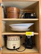 Crock Pot, Can Opener, Platters, Wine Cooler