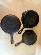 3 Cast Iron Skillets- Griswold