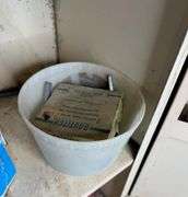 Vintage Metal Cabinet + Contents