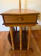 Wooden Side Table Lamp