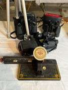 Binoculars, Camera, Typewriter