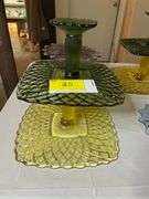 8 Vintage L.E. Smith Pressed Glass Pedestal Dishes- Assorted Styles & Colors
