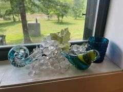 Contents of Secretary Desk= Pretty Colorful Decorative Glass