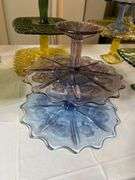 8 Vintage L.E. Smith Pressed Glass Pedestal Dishes- Assorted Styles & Colors