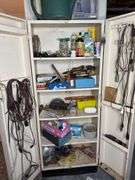 Vintage Metal Cabinet + Contents