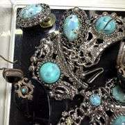 Jewelry including matching sets, black earrings marked 925 silver