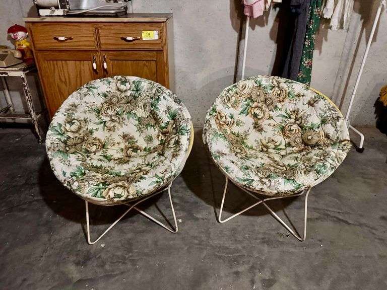 Pair of HIGHLY COLLECTIBLE Vintage Fabiano & Panzini Yellow Scoop Patio Chairs- Made in Canada