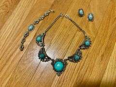 Jewelry including matching sets, black earrings marked 925 silver