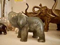 Assortment of Brass & Marble Elephants- 12 total