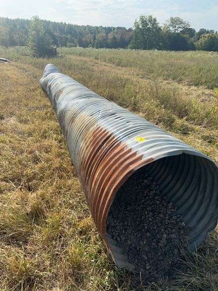 Corrugated metal tile ( damaged). 3’ diameter x 40’ long… approx 30’ good image