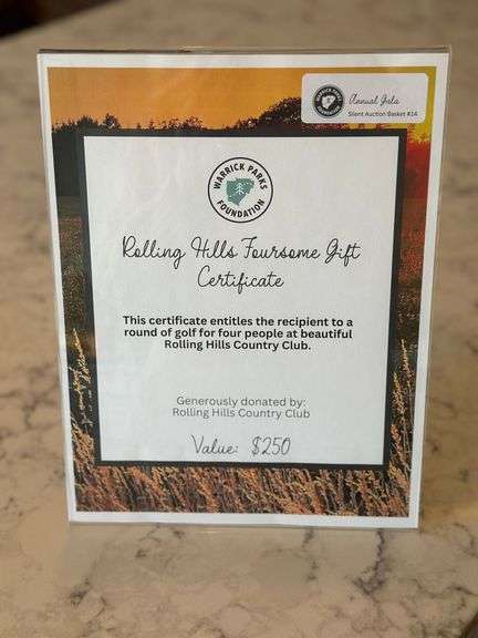 Rolling Hills Foursome Gift Certificate
