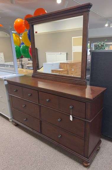 6 DRAWER DRESSER & MIRROR - ASPEN HOME image